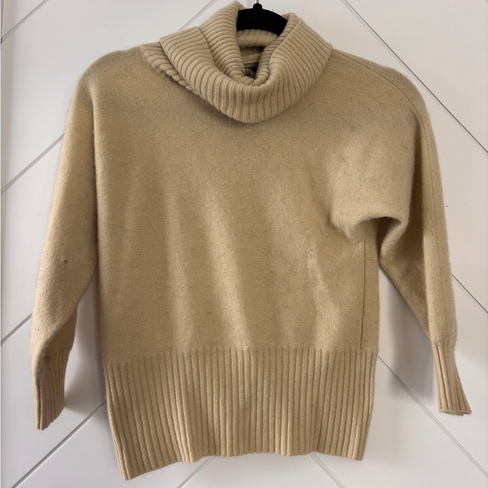Cashmere Cream/yellow Tinted Cowlneck Sweater